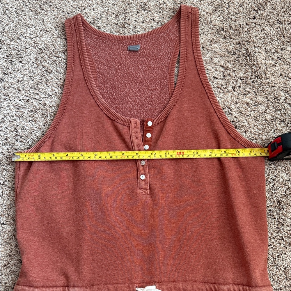 AERIE SLEEVELESS RUST DRAWSTRING ROMPER - Picture 10 of 12